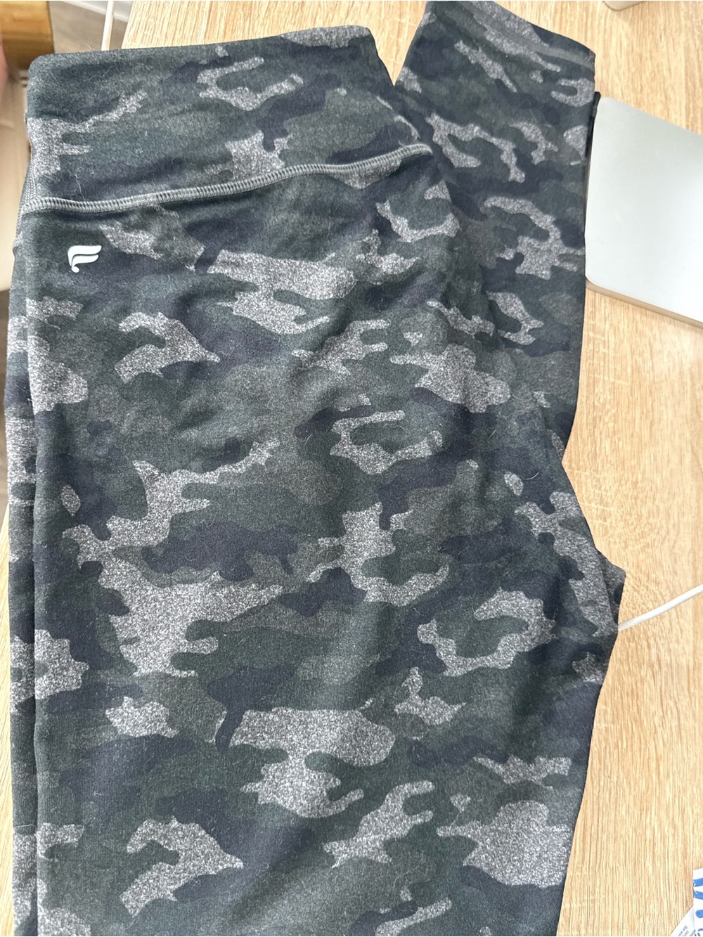 Fabletics Kids Camo Leggings - Black & Gray